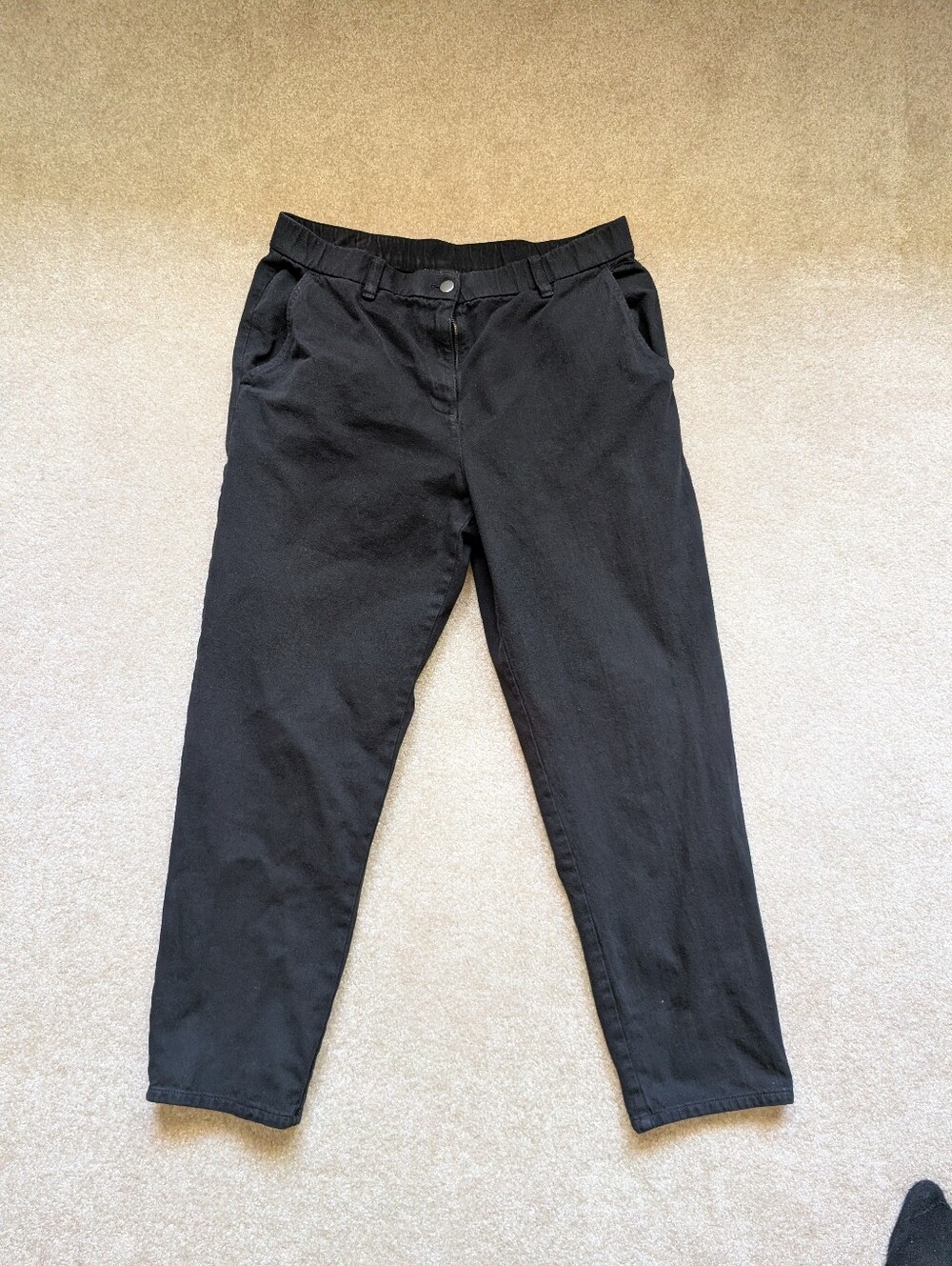 Eileen Fisher Cotton Pants, Black Medium